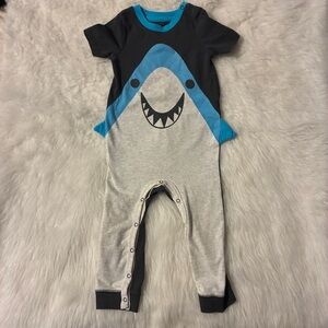 Cat & Jack Shark Boys Bodysuit - Black, Blue, and Gray